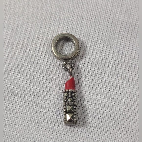 Black Label Persona Girl Sterling Silver "Red Lipstick" Bead Charm- Flawed - Picture 1 of 5